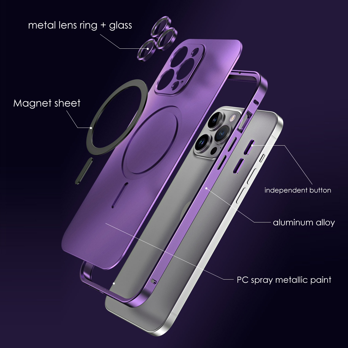 Metal Photo Panel - オリジナルカラーメタル製iPhoneケース iPhone 12 13 14 15