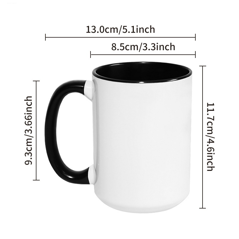 Sublimation Mug White - 450ML 15オンス ビッグカップ DIY カスタム セラミックマグカップ