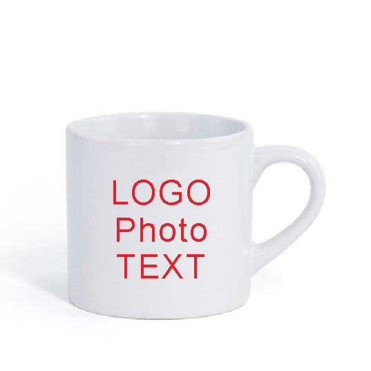 小さなセラミックコーヒーマグ、DIYロゴの写真とテキスト、カ - Sublimation Mug White のレビューと価格
