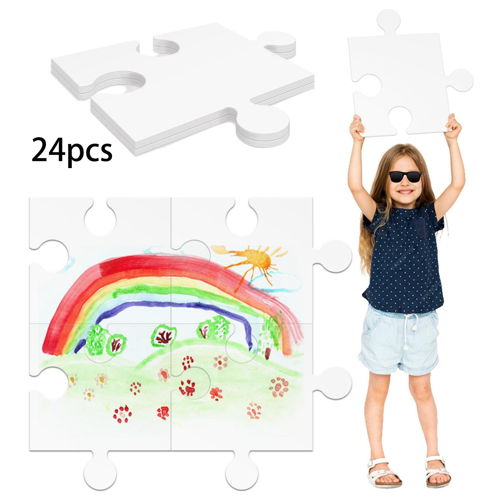 24枚入り 白い厚紙製ブランクジグソーパズル 12.01イン - Puzzle Blank White のレビューと価格